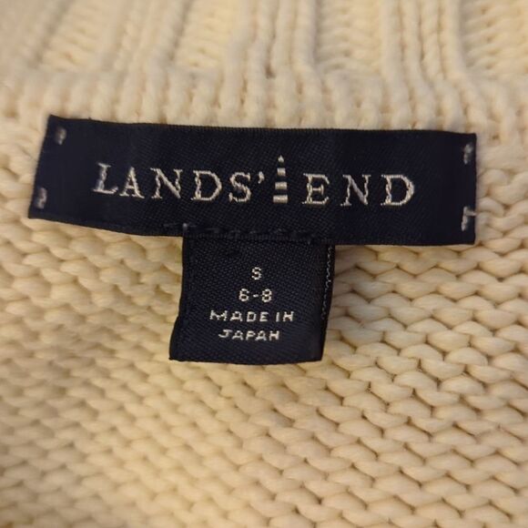 Land's End white knit cardigan sweater size small - Picture 2 of 9